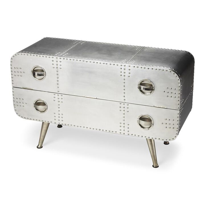 Butler Specialty Midway Aviator Console Chest, Silver