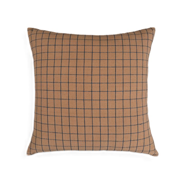 Earthy Finesse handwoven Brown cotton bold stripes pillow