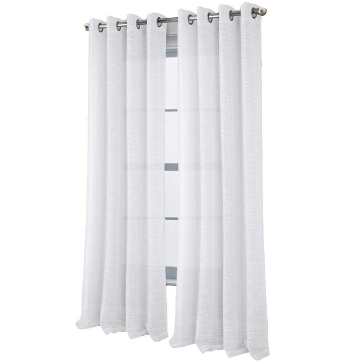 RT Designers Collection Dexter Linen Texture Grommet Light Filtering Window Curtain Panel 54" x 84" White
