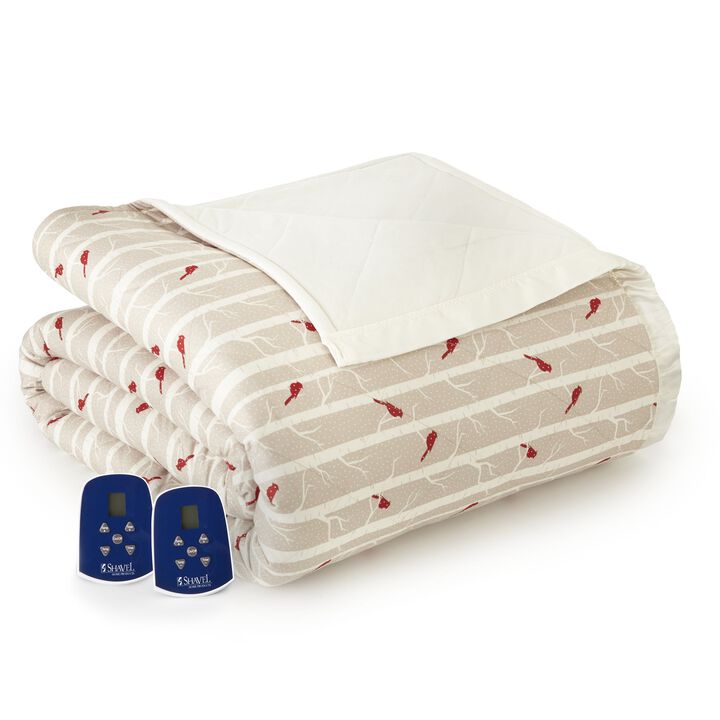 Shavel Micro Flannel Heating Technology Luxuriously Soft And Warm Animal Electric Blanket - Full 72x90" - Cardinals