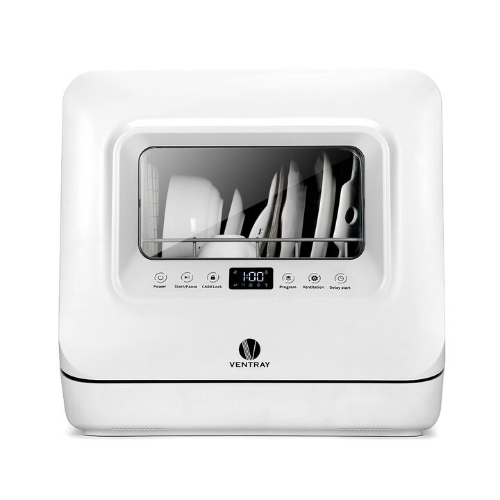 VENTRAY DW55AD Portable Countertop Dishwashers with 5 Washing Programs