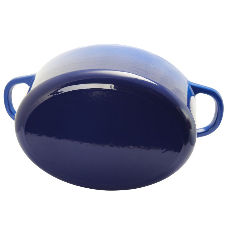 Crock Pot Artisan 7 Quart Enameled Cast Iron Oval Dutch Oven in Sapphire Blue