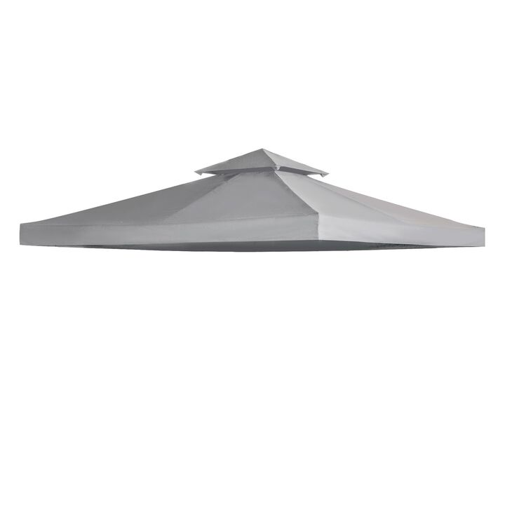 Light Grey Gazebo Top: 10'x10' 2-Tier Canopy Replacement Cover