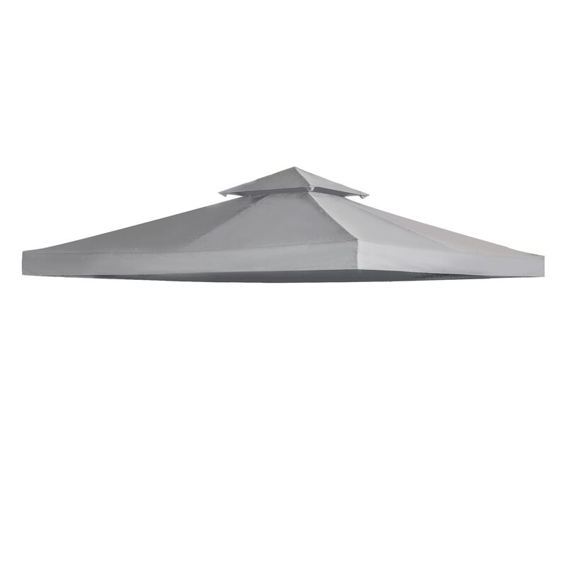 Light Grey Gazebo Top: 10'x10' 2-Tier Canopy Replacement Cover