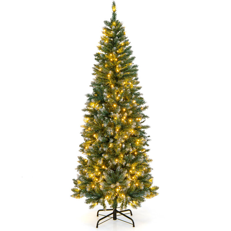 Pre-Lit Artificial Christmas Tree with Snowy Branch Tips for a Wintery and Festive Holiday Atmosphere
