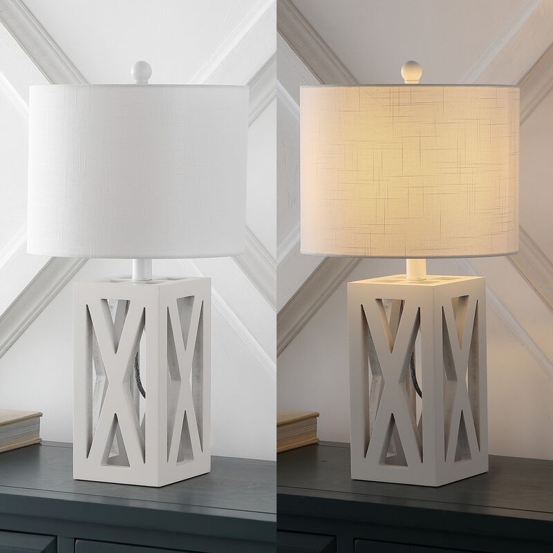 Stewart Farmhouse Wood LED Table Lamp