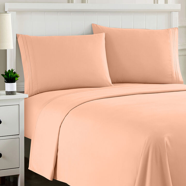 5 Piece Sheet Set, Ultra Soft 1800 Series Collection - Split King, Royal Blue
