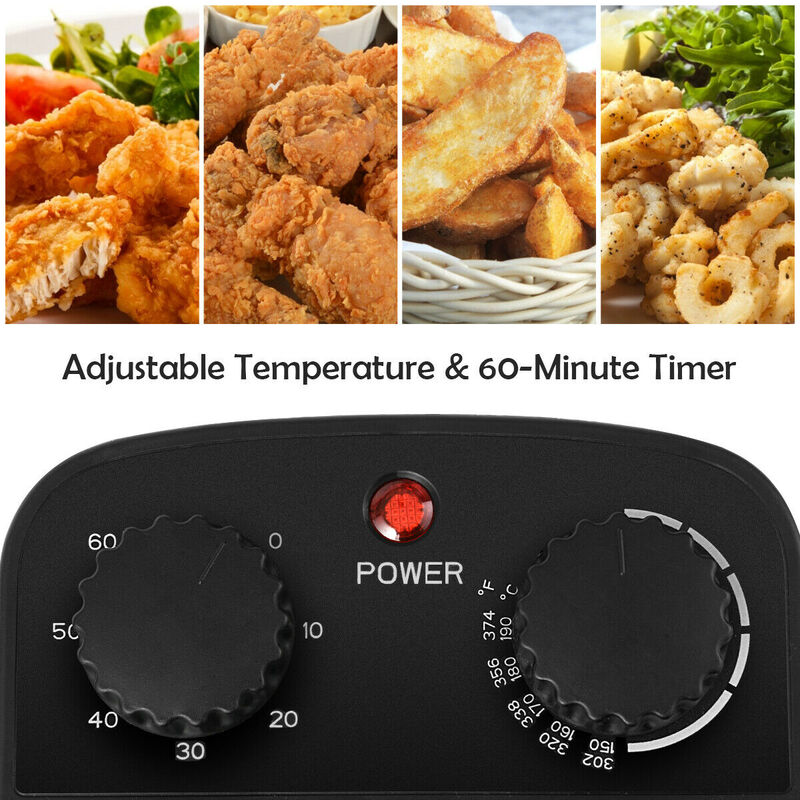 3.2 Quart Electric Stainless Steel Deep Air Fryer with Timer
