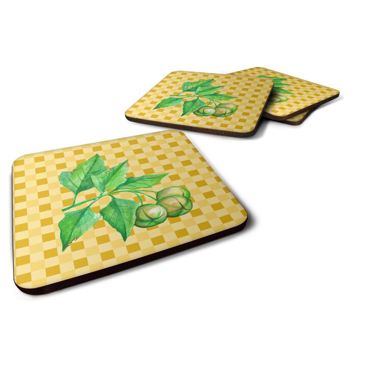 Caroline's Treasures Candlenut on Basketweave Decorative coasters, 3.5, Multicolor