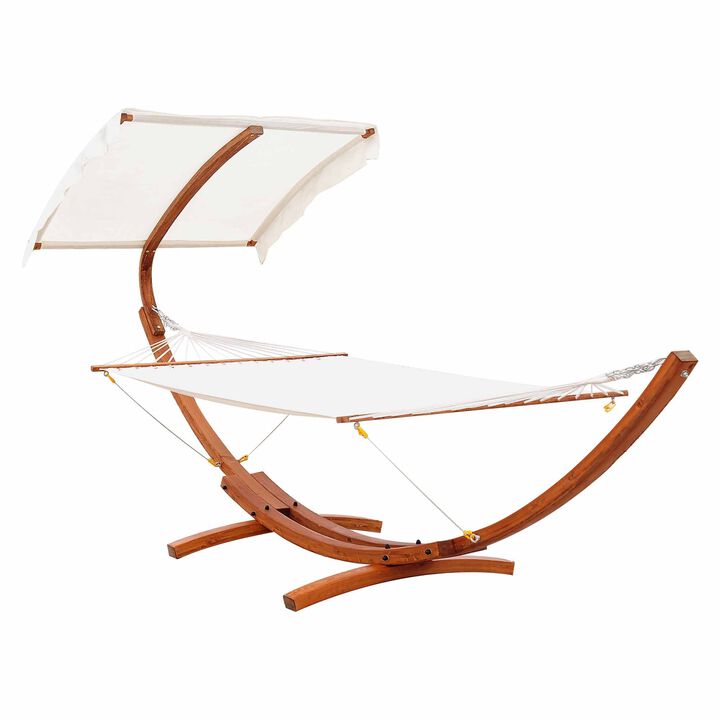 Duo Relaxation Station: 2-Person Arc Hammock with Canopy Stand