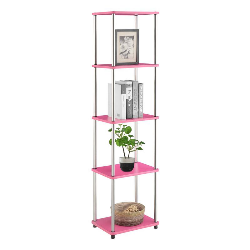 Convenience Concepts Designs2Go No Tools 5 Tier Tower, Pink