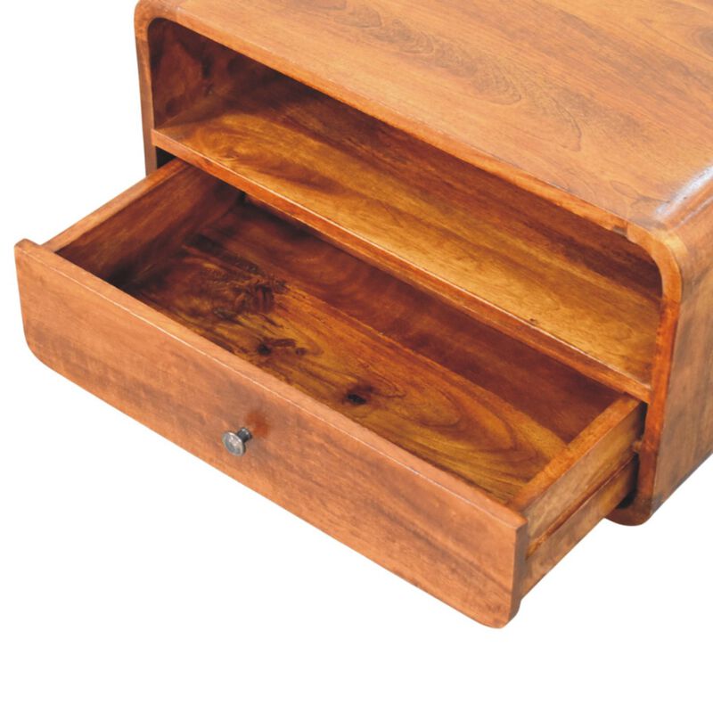 Artisan Furniture Solid Wood Avora Wall-Mounted Chestnut Nightstand