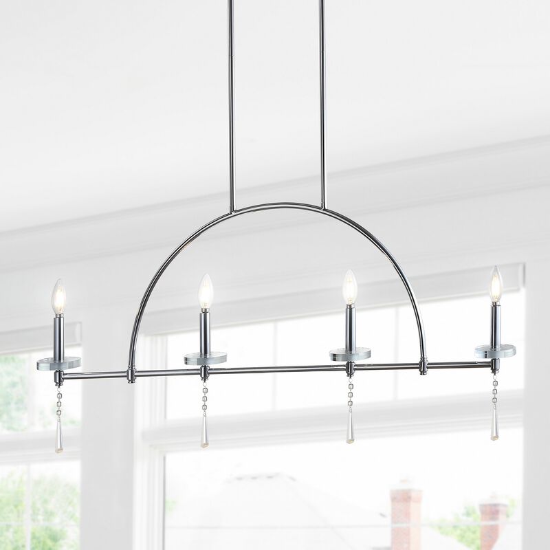 Doris 4-light Linear Metal/Crystal LED Pendant