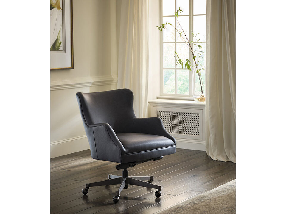 Blake Blue Leather Desk Chair