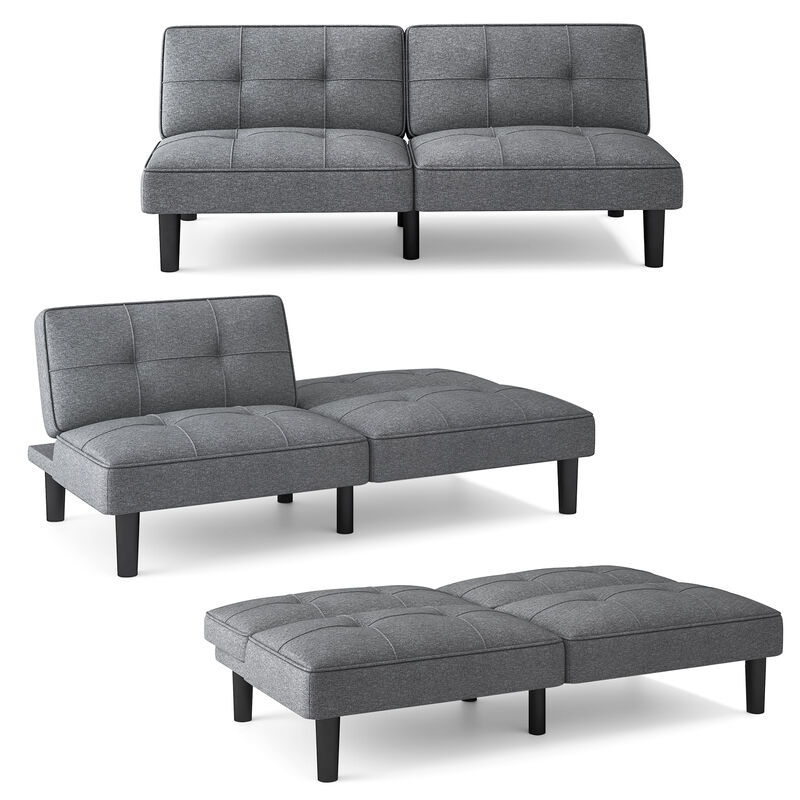 6-Position Adjustable Convertible Folding Futon Sofa Bed for Small Spaces