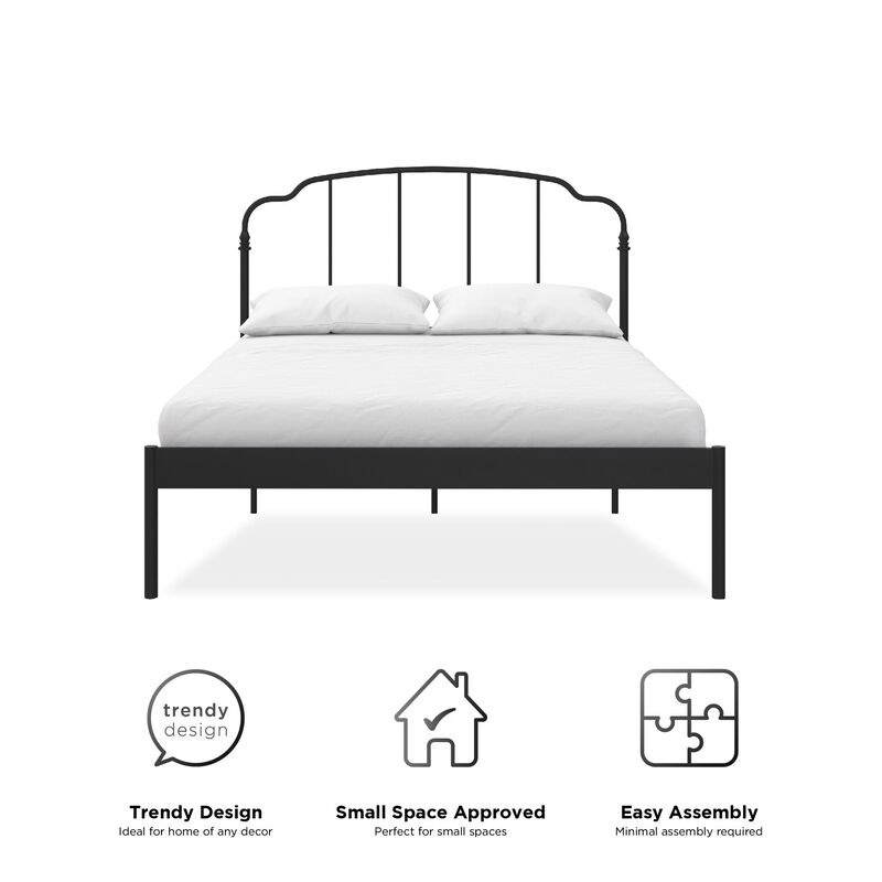 Camie Metal Bed, Twin, Black