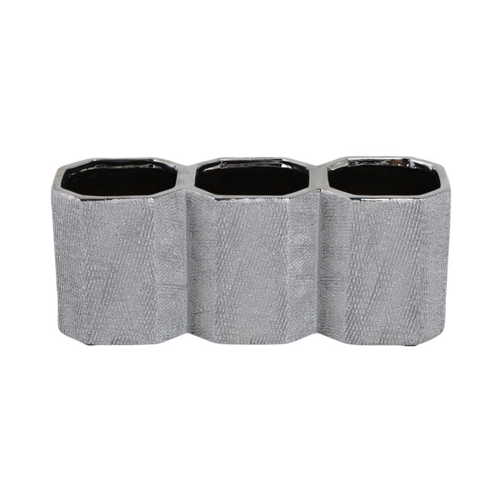 Ceramic 4" 3-cup Pencil Holder
