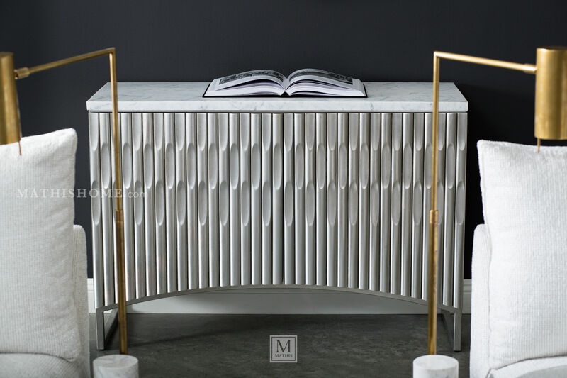 Alma Floor Lamp in Antique-Burnished Brass and White Marble