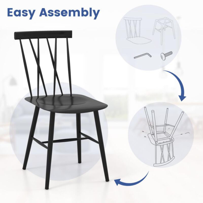 Hivvago Set of 2 Modern Dining Chairs with Backrest