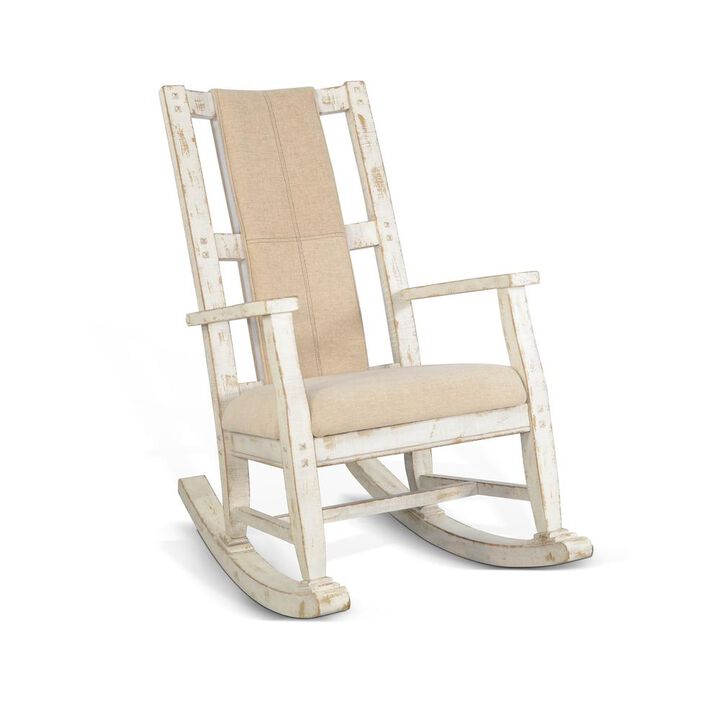 Sunny Designs White Sand Rocker, Cushion Seat & Back
