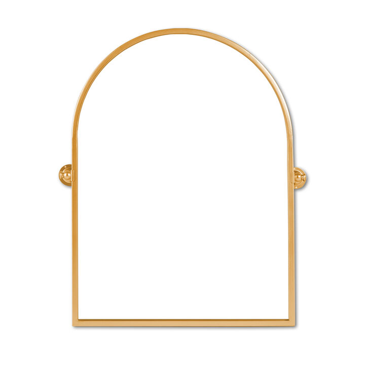 24*36 Modern Arch-Top Metal Framed Black Pivoted Bathroom Vanity Mirror