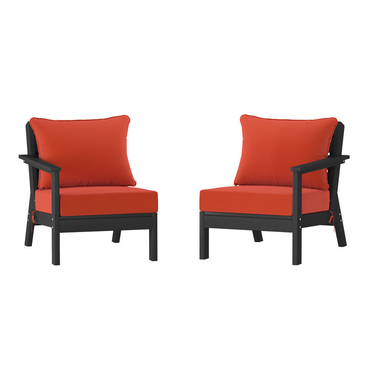 WestinTrends Outdoor Patio HDPE Loveseat Sofa with Patio Cushions