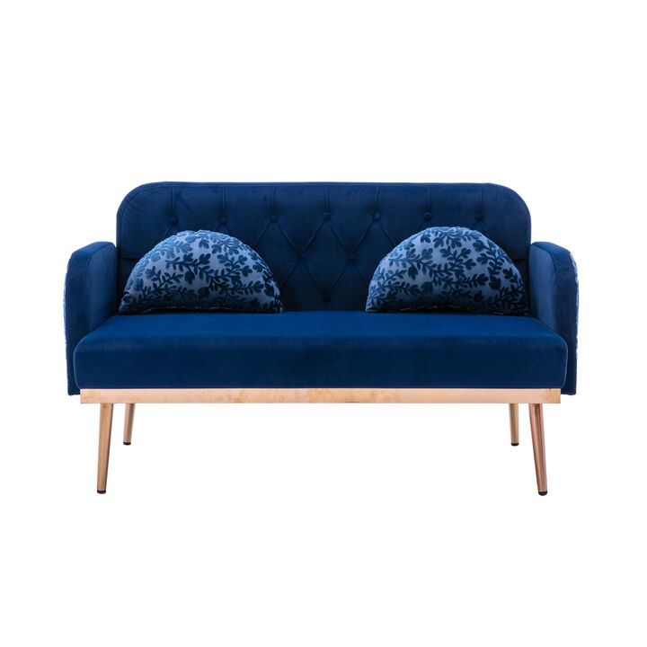 Velvet Sofa, Accent Sofa .Loveseat Sofa With Metal Feet