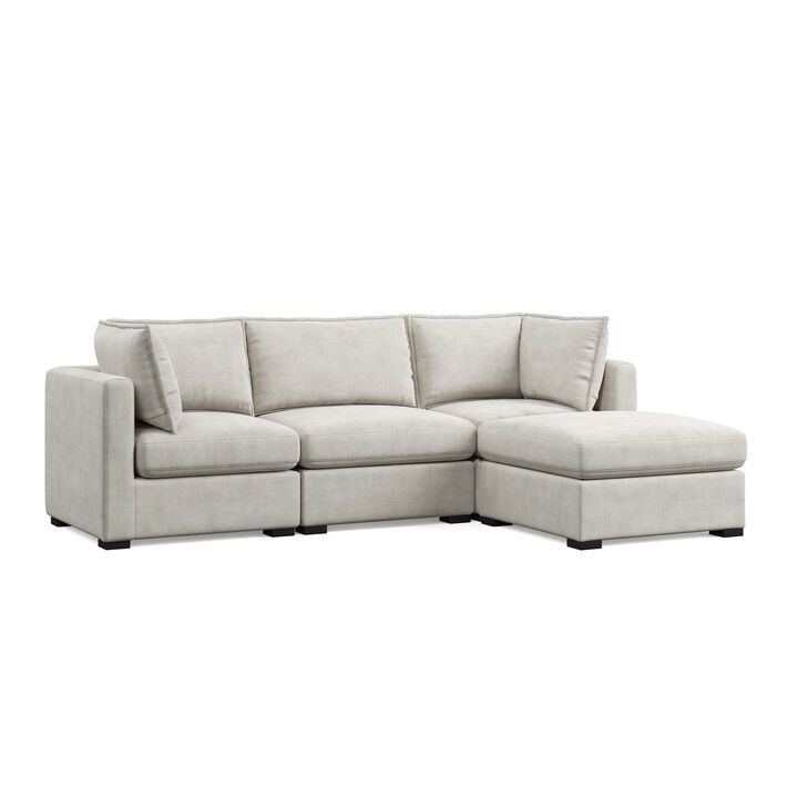 Bennett 4 Piece Flange Seam Modular Sofa - Tan Twill