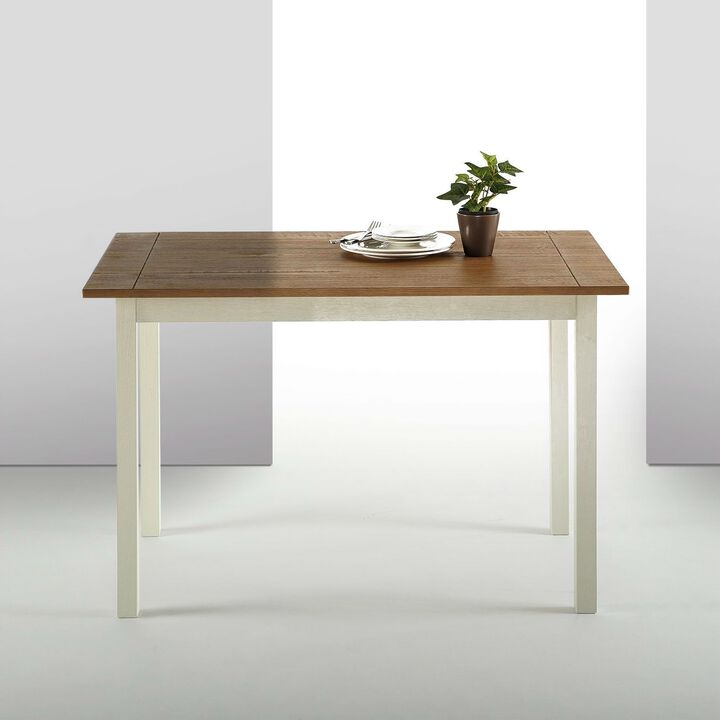 Hivvago Classic Pine Wood 45 x 28 inch Dining Table with White Legs