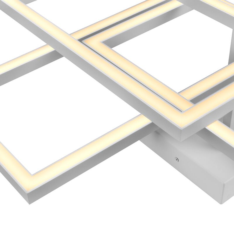 VONN Lighting Integrated LED Ceiling Lighting Rectangular Semi Flush in White
