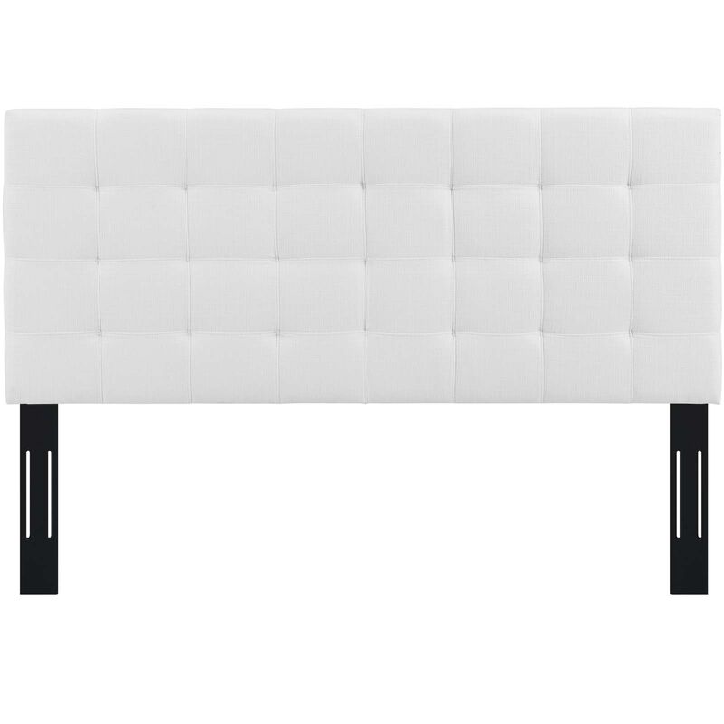 Modway - Paisley Tufted Full / Queen Upholstered Linen Fabric Headboard White
