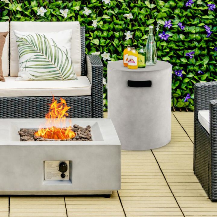 Hivvago Outdoor Weather Resistant Tank Hideaway Table Fits Standard 20 LBS Propane Gas Tank for Fire Pits