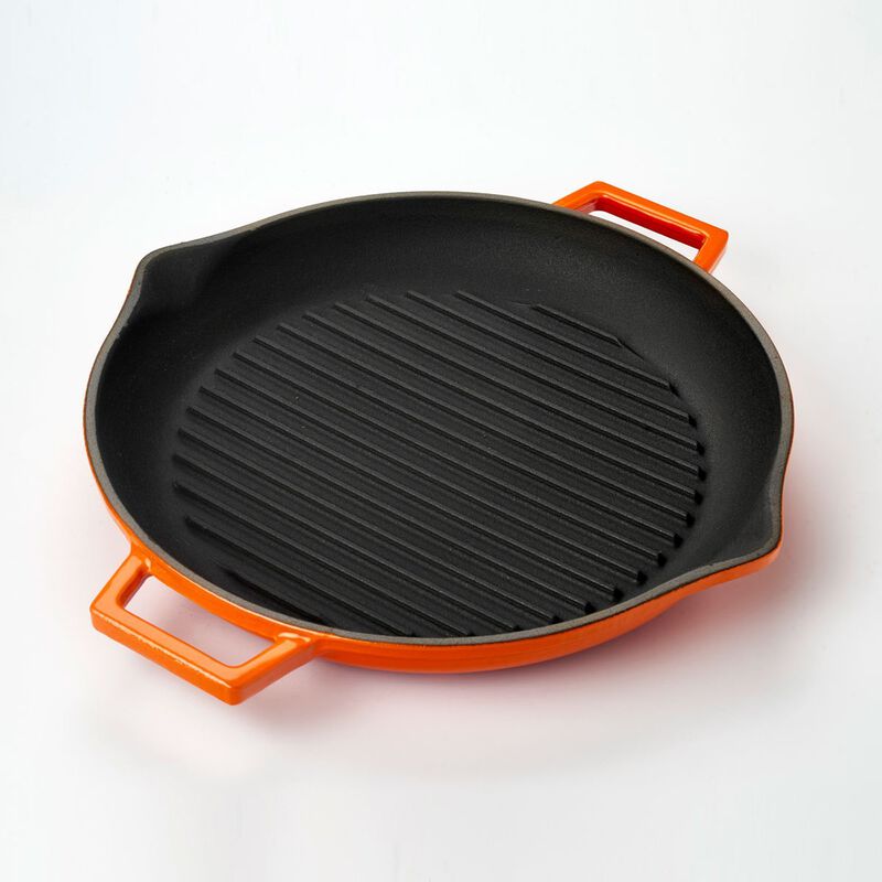 Cast Iron dia.11.75" h:2" 3 qt. Round Cast Iron Pan