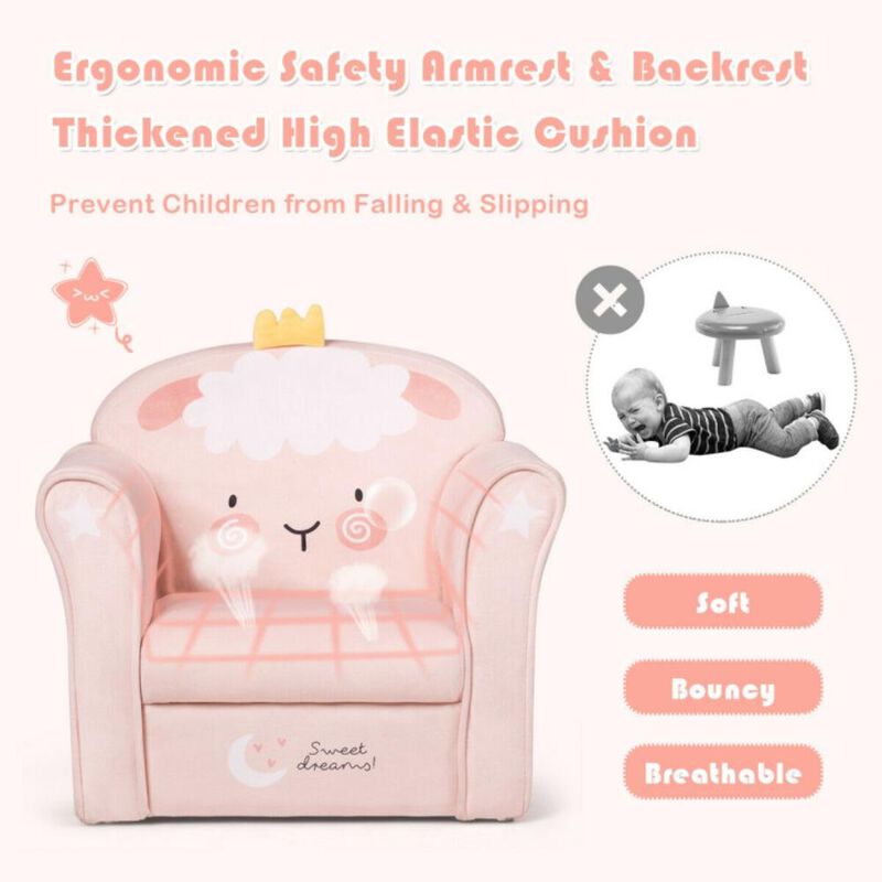Hivvago Kids Lamb Sofa Children Armrest Couch
