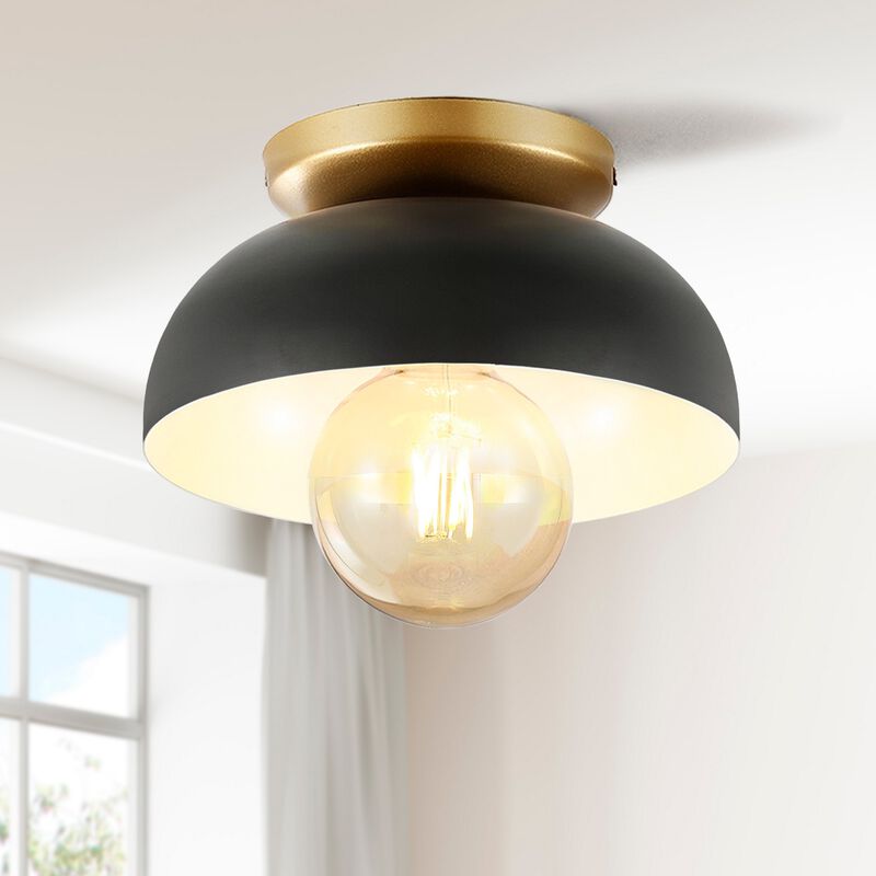 Paulina Classic Industrial Iron LED Flush Mount