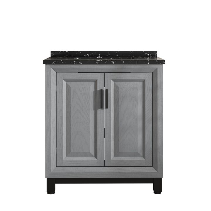 FESTIVO 30" Freestanding Vanity with Marble Top and Storage Cabinet