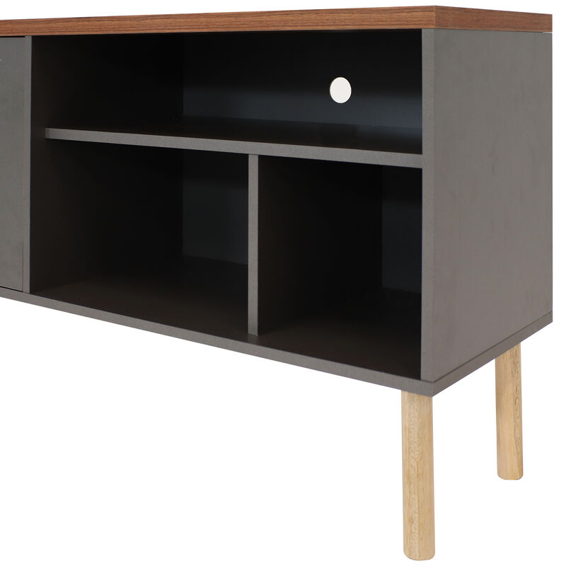 Sunnydaze Mid-Centurn Modern TV Stand Console for 55" TV