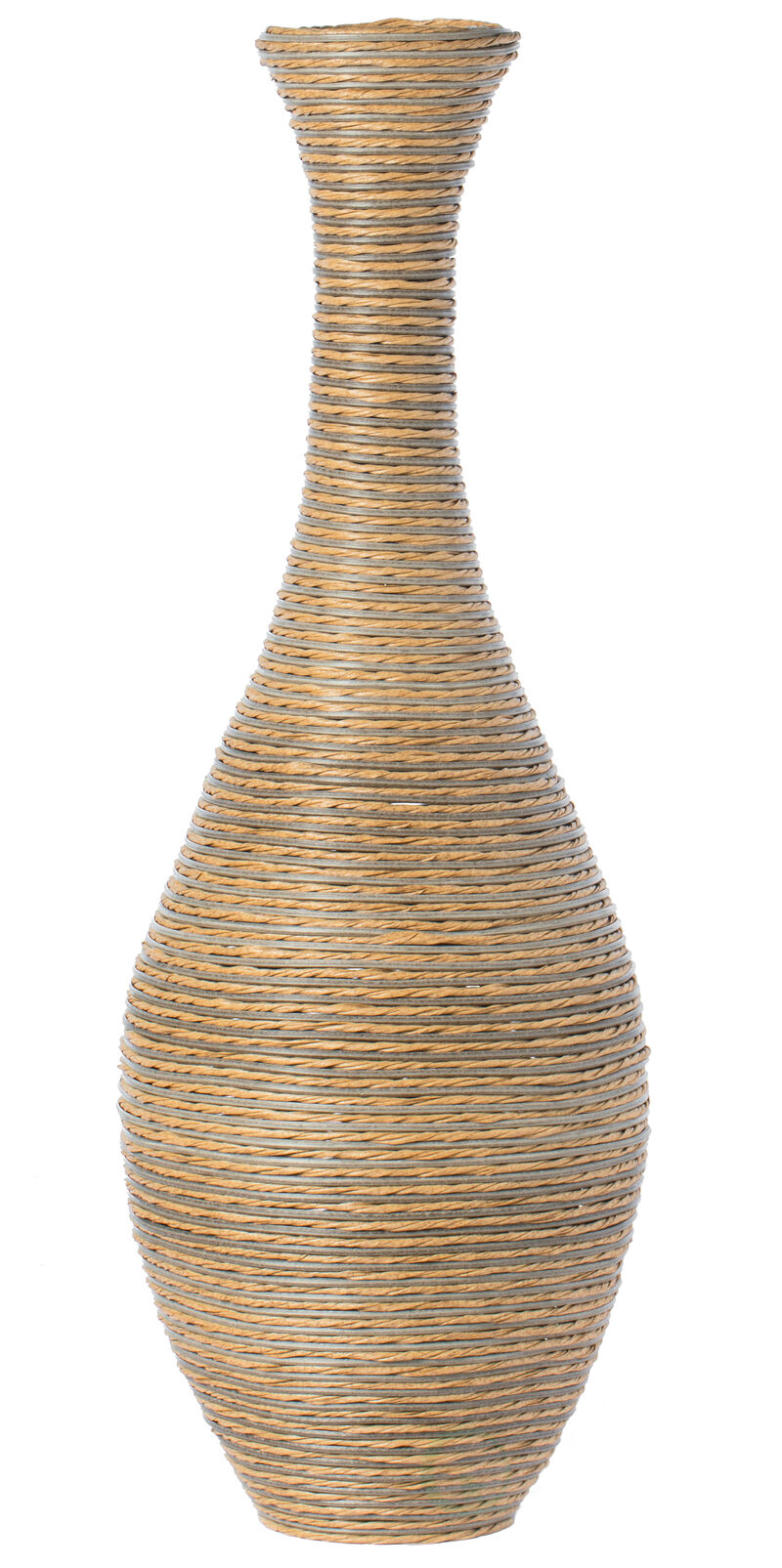 38-inch Tall Artificial Rattan Floor Vase in Elegant Beige - Statement Piece for Living Room Decor, Entryway, or Hallway - Versatile Home Accent for Dried or Silk Floral Arrangements