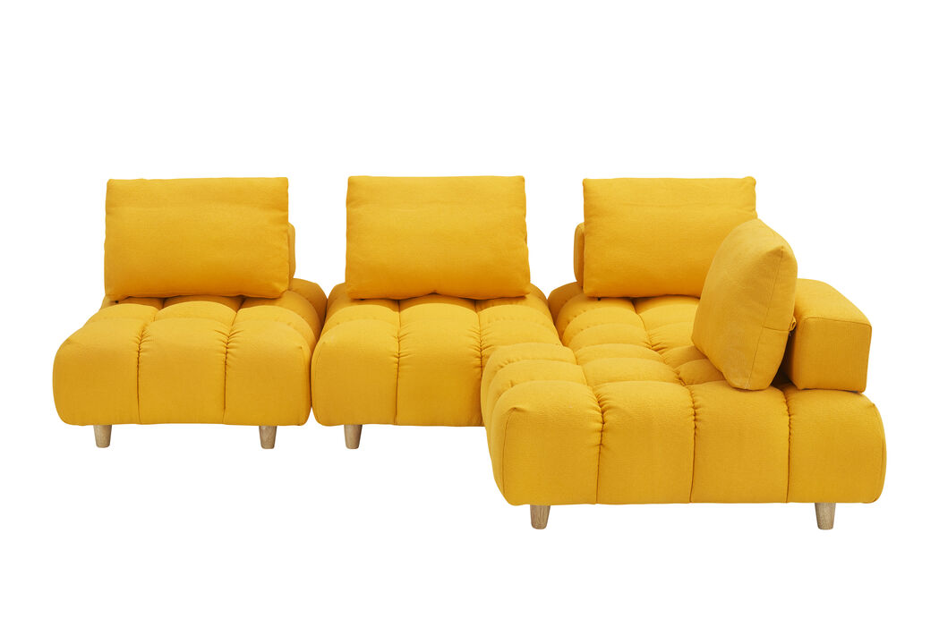 Merax 4 Seats Free Combination Teddy Fabric Sofa
