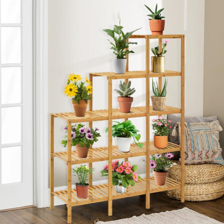 Hivvago Multifunctional Bamboo Shelf Display Organizer