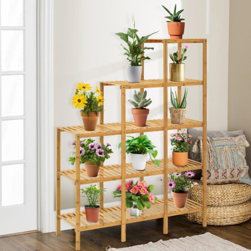 Hivvago Multifunctional Bamboo Shelf Display Organizer