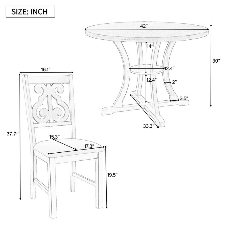 Merax Modern Round Dining Table and Chairs Set