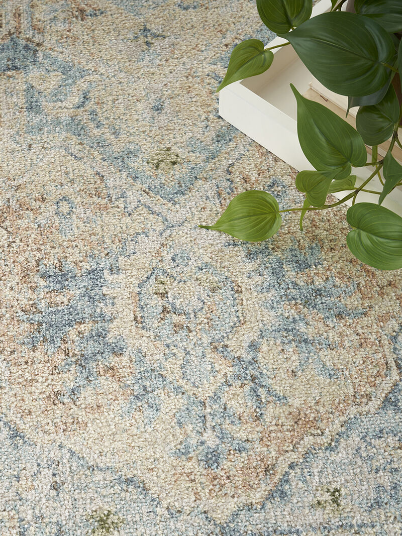 Astra Machine Washable ASW12 Beige/Blue 7'10" x 10' Rug