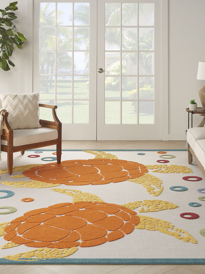 Aloha ALH27 Teal/Multicolor 6' x 9' Rug