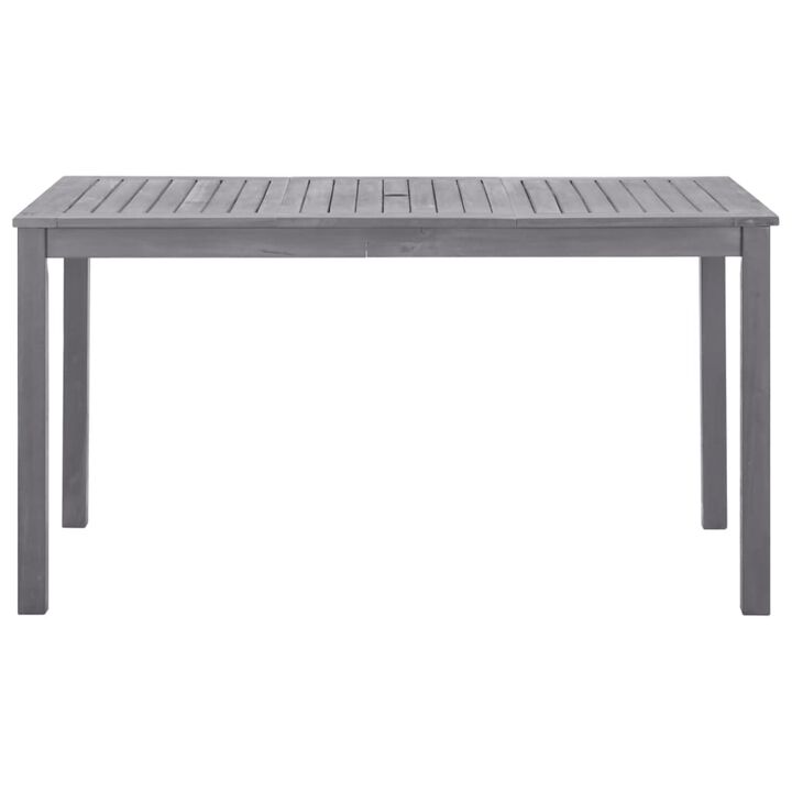 vidaXL Garden Table Gray Wash 55.1"x31.5"x29.1" Solid Acacia Wood