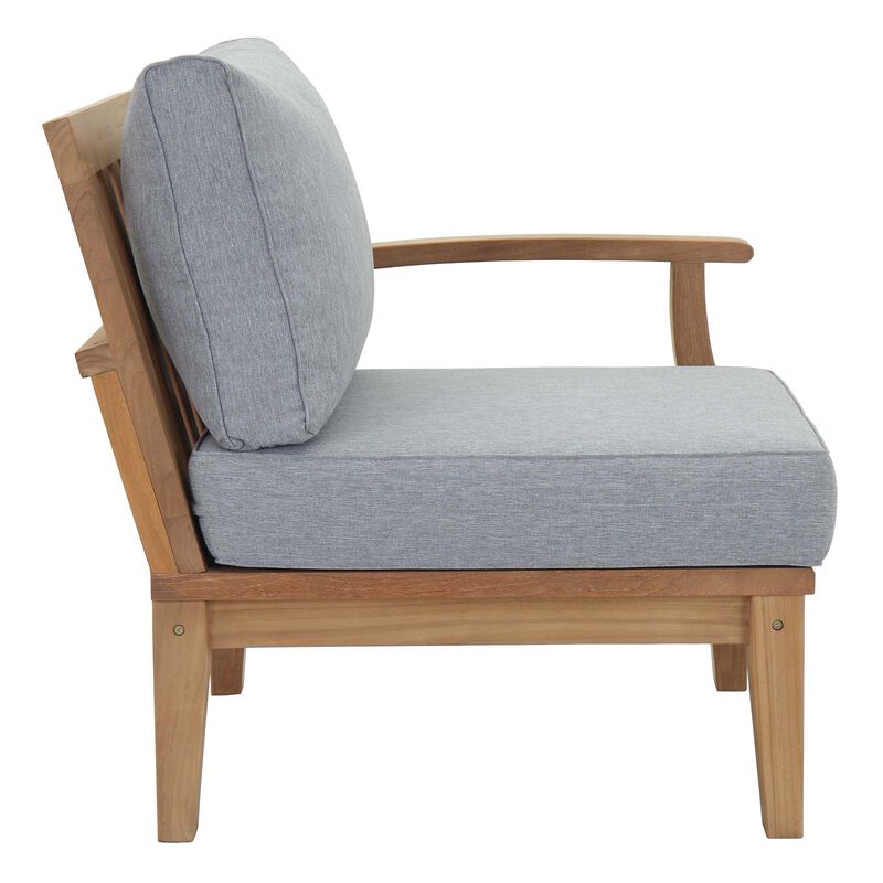 Modway - Marina Outdoor Patio Teak Right-Facing Sofa Natural Navy