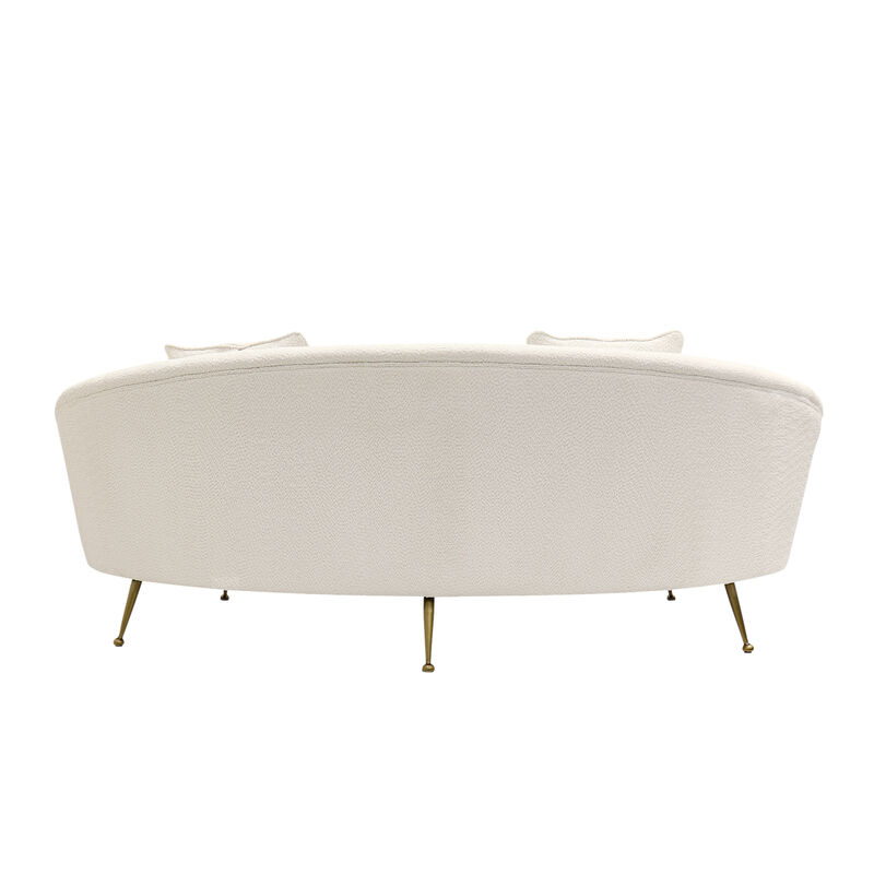 Pasargad Home Luna Collection Curved Sofa, 2 Pillows Included, Mocha