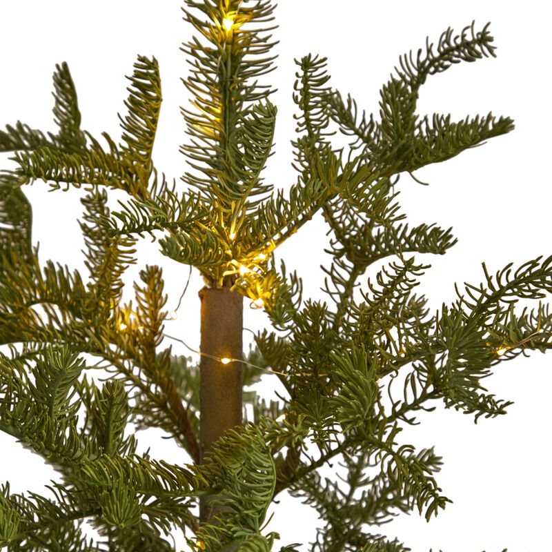 Hivvago 4.5 Feet Pre-Lit Christmas Pine Artificial Tree in Decorative Planter