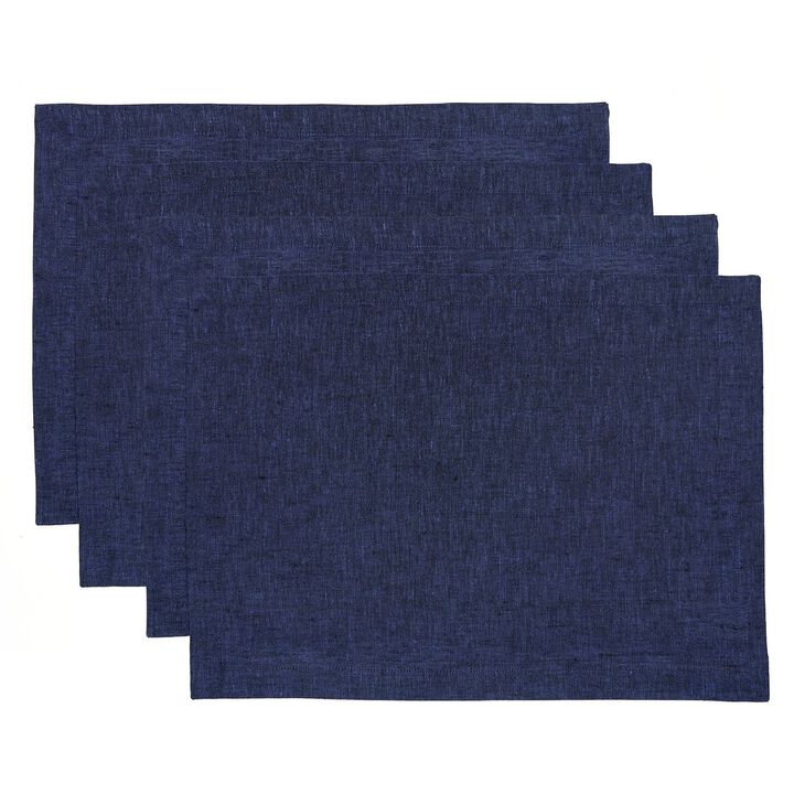 Solino Home 100% Pure Linen 14 x 19 Inch Placemats Set of 4 | Athena