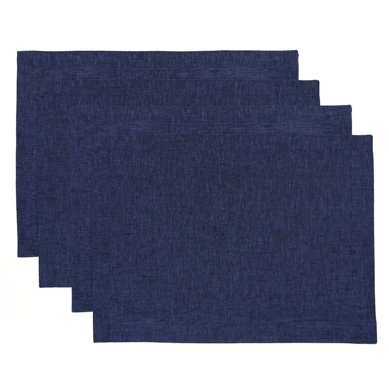 Solino Home 100% Pure Linen 14 x 19 Inch Placemats Set of 4 | Athena
